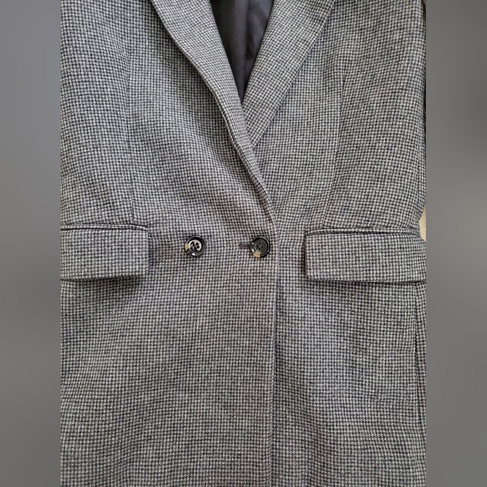 Mango Houndstooth Wool-Blend Blazer - Picture 5 of 9
